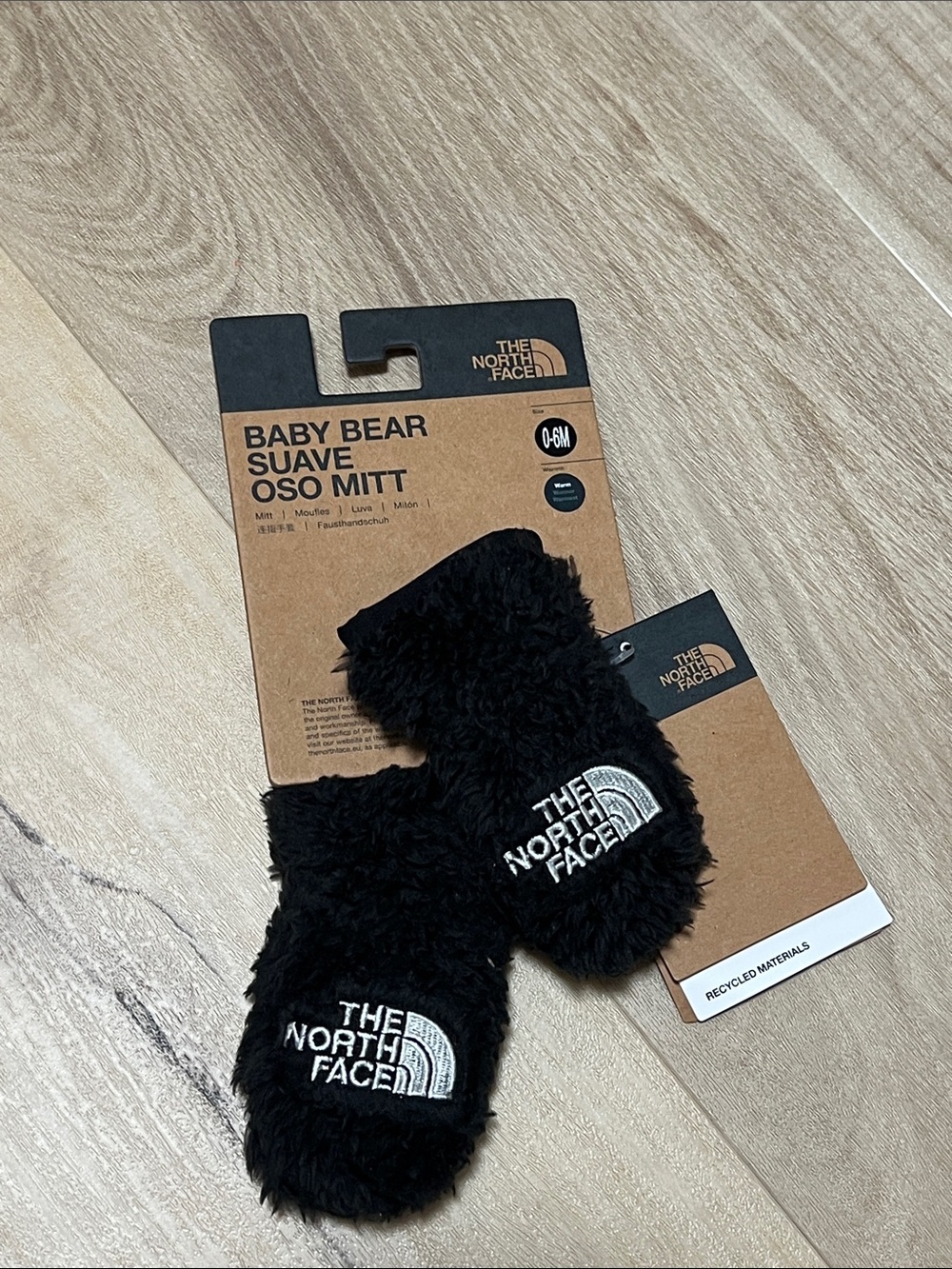 The North Face Black Baby Bear Suave Oso Mitts 0-6 M